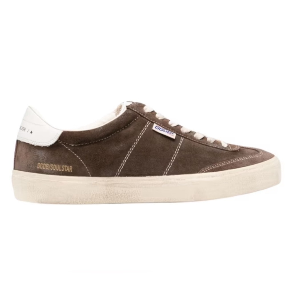 Golden Goose Men Soul Star Sneaker Suede Brown White NIB Auth